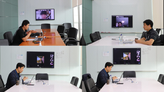 포스코건설 실무자와 대학생들이 언택트 방식으로 취업 멘토링을 진행하고 있다.<포스코건설 제공>